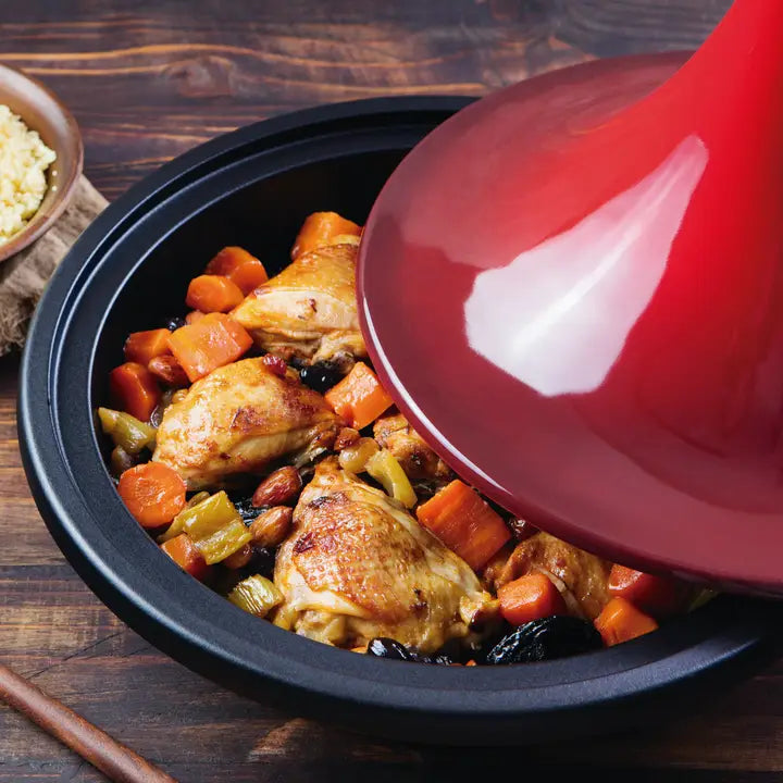 Tajine Gusseisen rot schwarz 27 cm