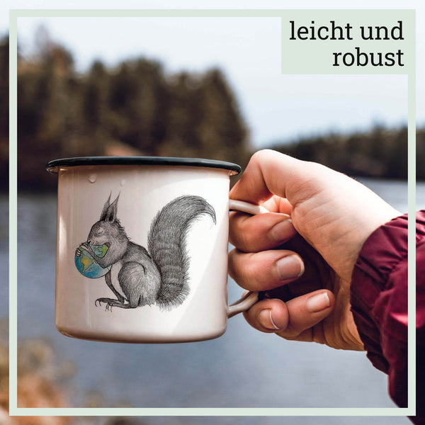 Emailletasse – Eichhörnchen Welt