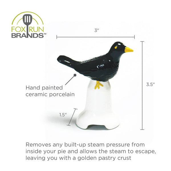 Pie Bird Amsel Kuchenlüfter, Pastetenlüfter Keramik Schwarz/Weiß