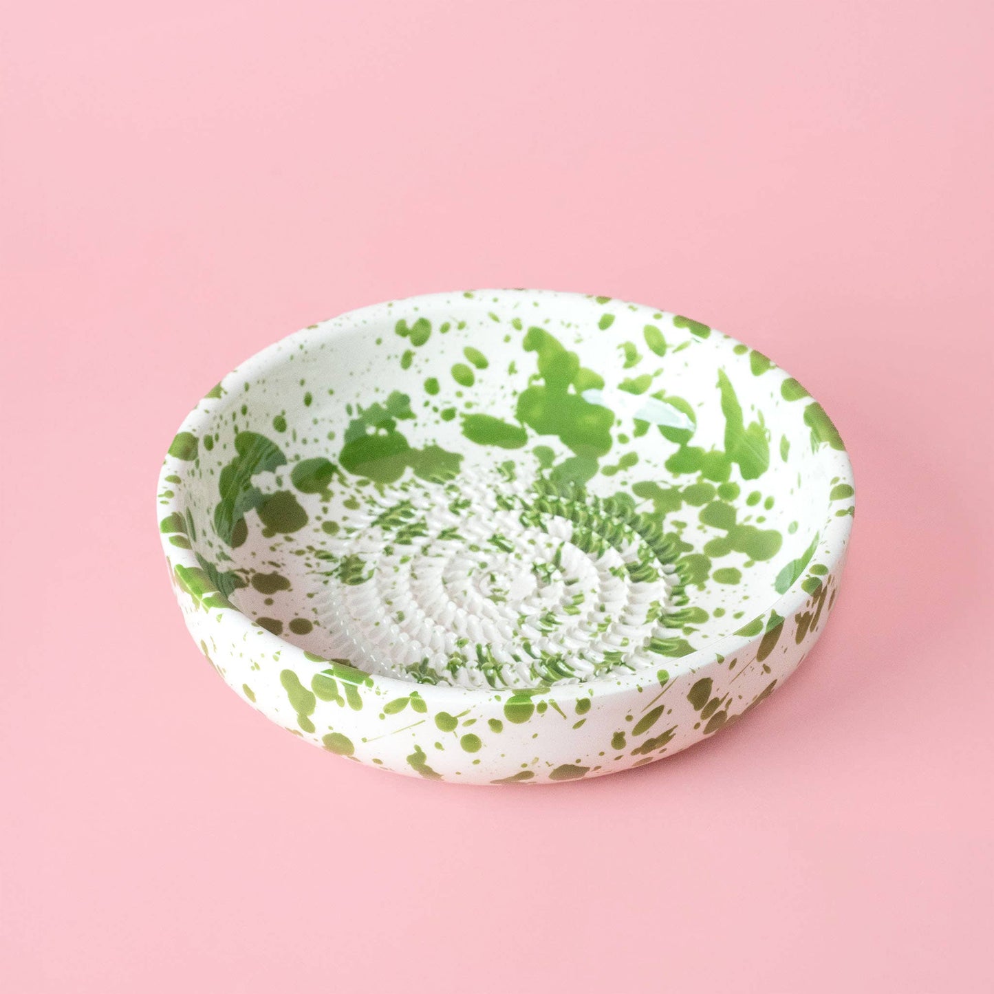 Keramikreibe "Moos" Groß für Knoblauch, Ingwer & Gewürze grün