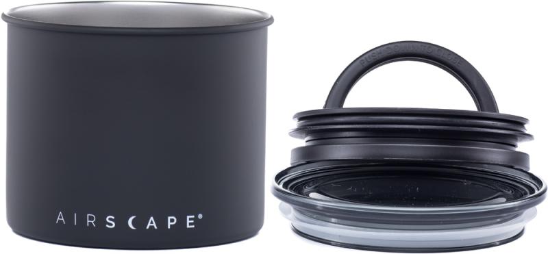 Kaffeedose klein, schwarz matt, Edelstahl für 250gr.