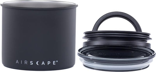 Kaffeedose klein, schwarz matt, Edelstahl für 250gr.