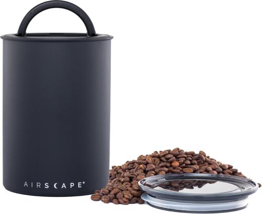 Kaffeedose mittel, schwarz matt, Edelstahl für 500gr.