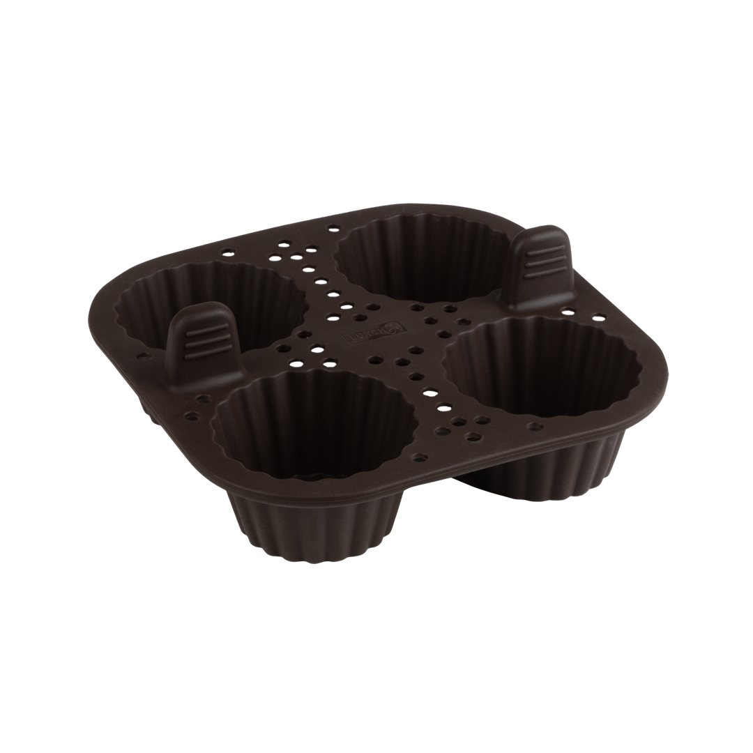 Flexiform Airfryer Muffin 16,7x16,7cm braun für 4 Muffins