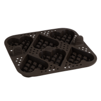 Flexiform Airfryer Waffel 21x21 cm braun für 6 Waffelherzen