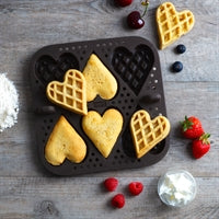 Flexiform Airfryer Waffel 21x21cm braun für 6 Waffelherzen