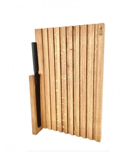 Brotschneidbrett Eiche inkl. Messer mit magnetischen Messerhalter 44x28x2,8 cm