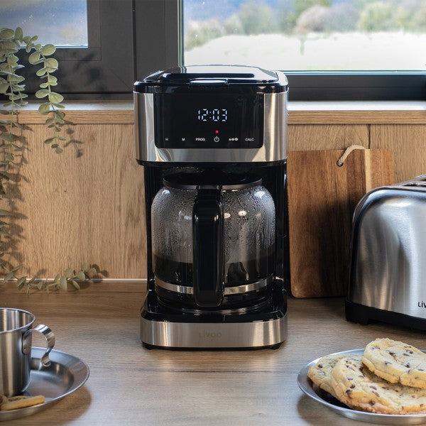 Elektrische Kaffeemaschine Programmierbar 900 W bis zu 15 Tassen Schwarz