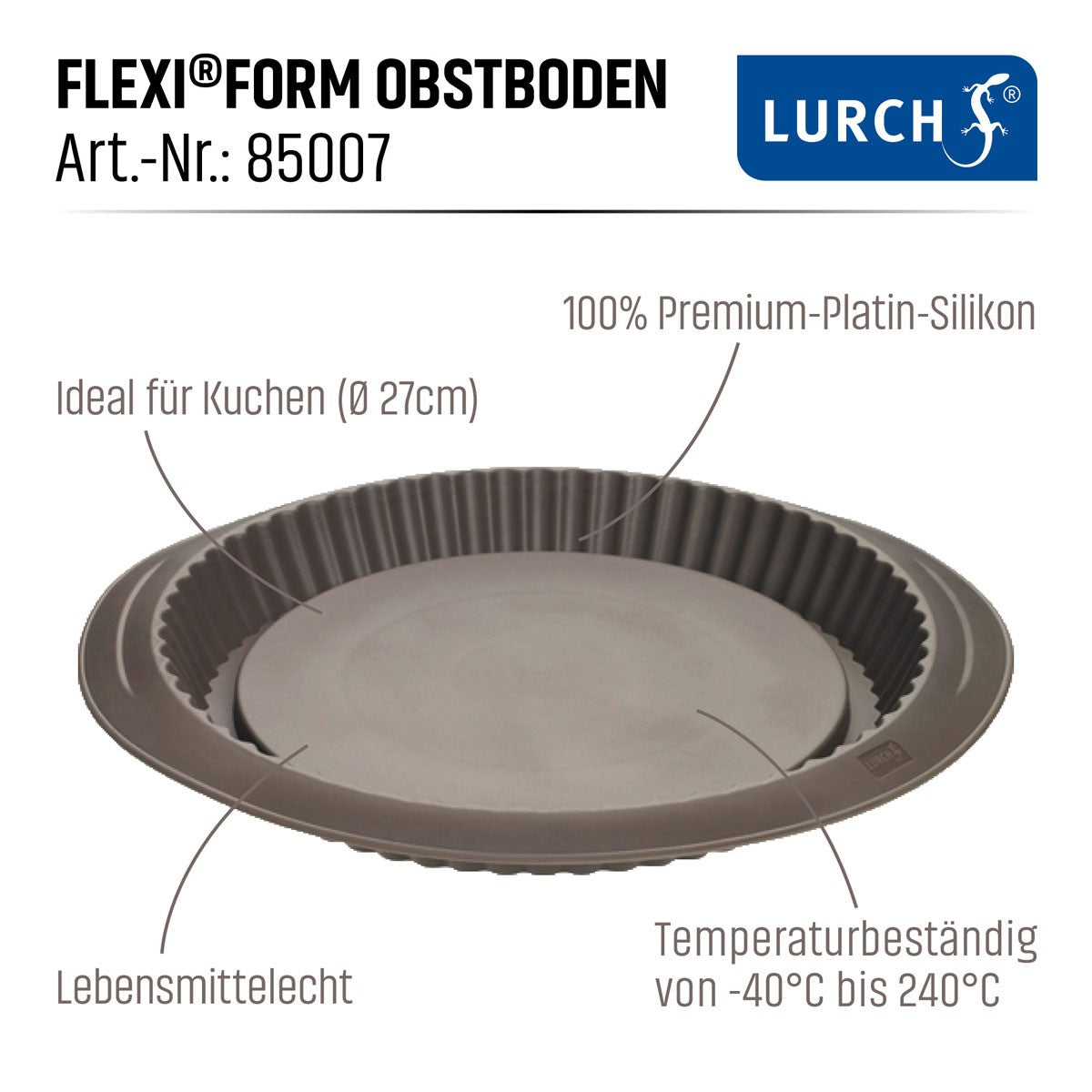 FlexiForm Obstboden 28cm Premium-Platin-Silikon braun