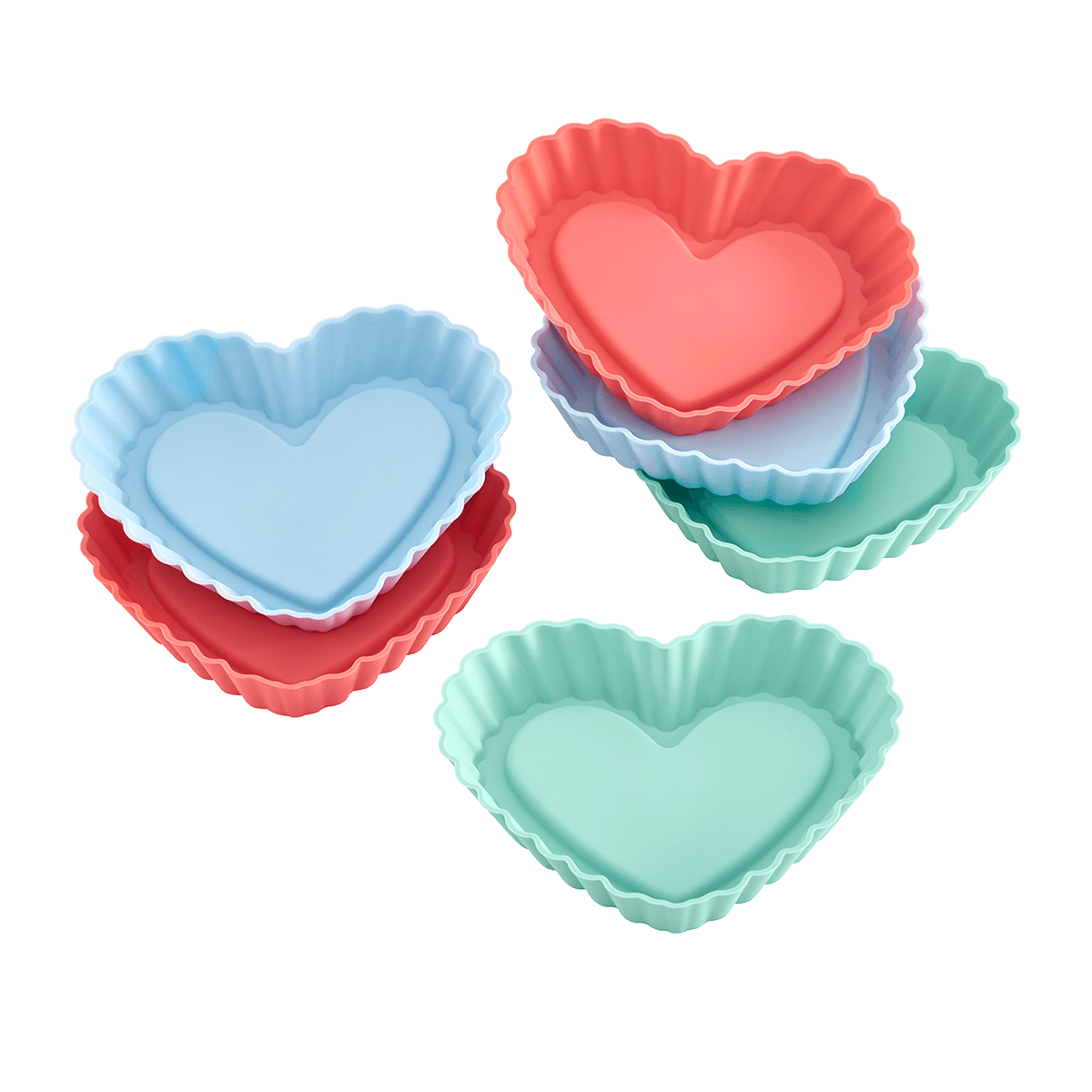 Tortelettformen Herz "Pastell Mix" 6er Set von Lurch
