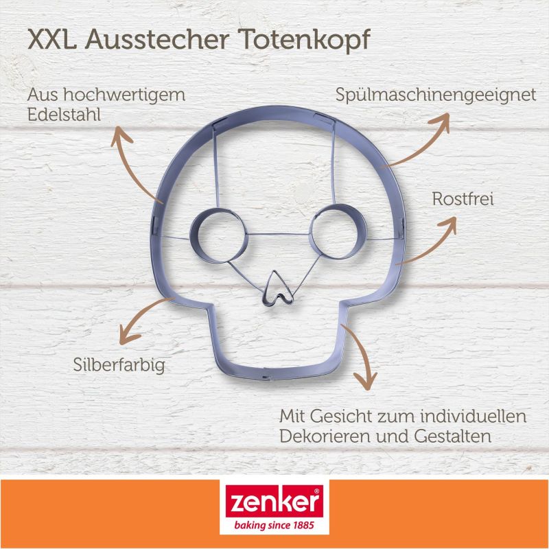 XXL Ausstecher Totenkopf - Halloween - Zenker