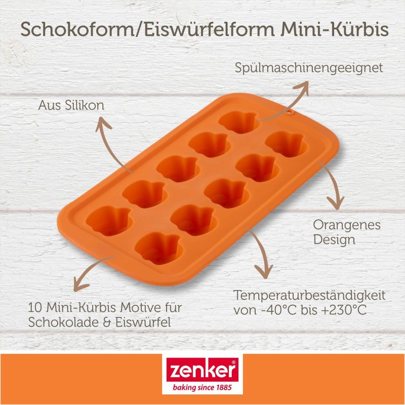 Schoko- & Eiswürfelform Mini-Kürbis – 10er - Zenker