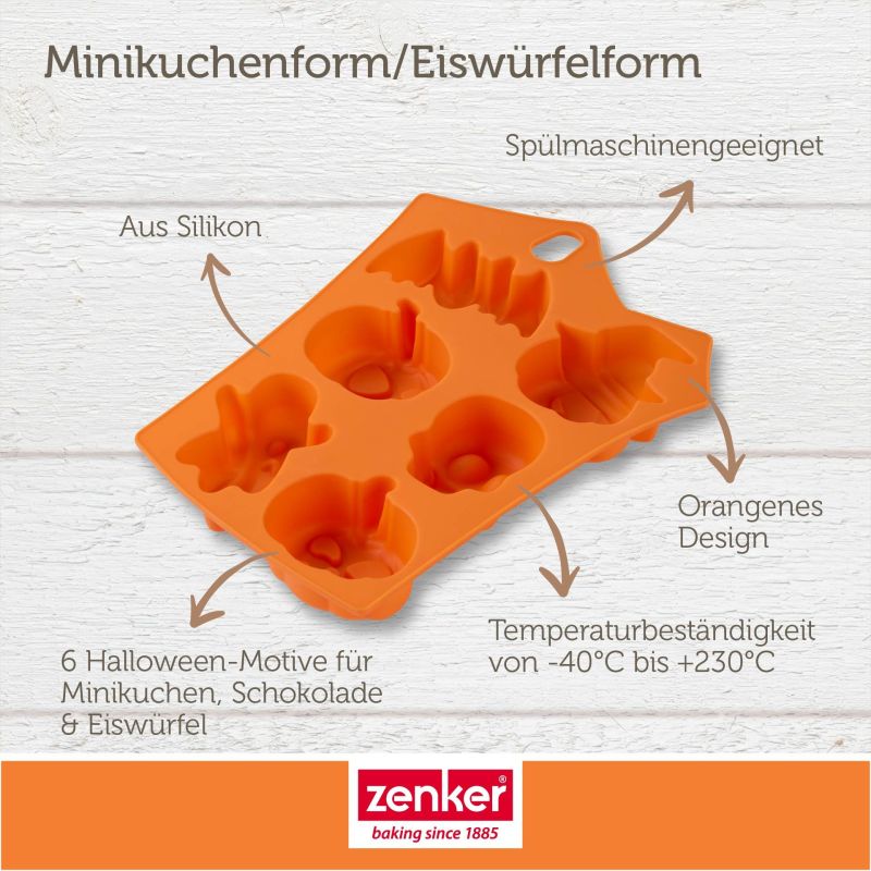 Minikuchen- & Eiswürfelform Halloween – 6er - Zenker