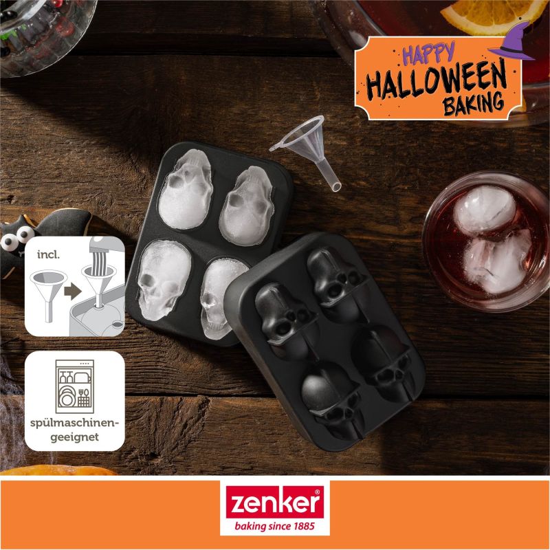 Eiswürfelformer Totenkopf – 4er -  Zenker
