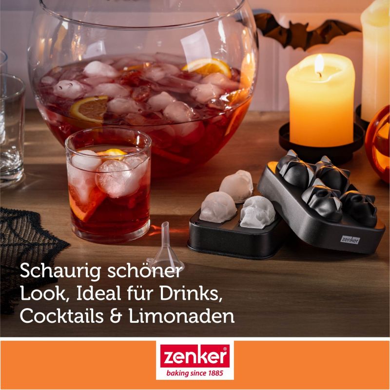 Eiswürfelformer Totenkopf – 4er -  Zenker