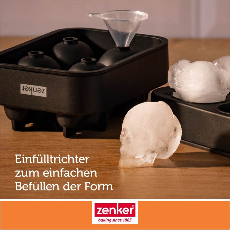 Eiswürfelformer Totenkopf – 4er -  Zenker