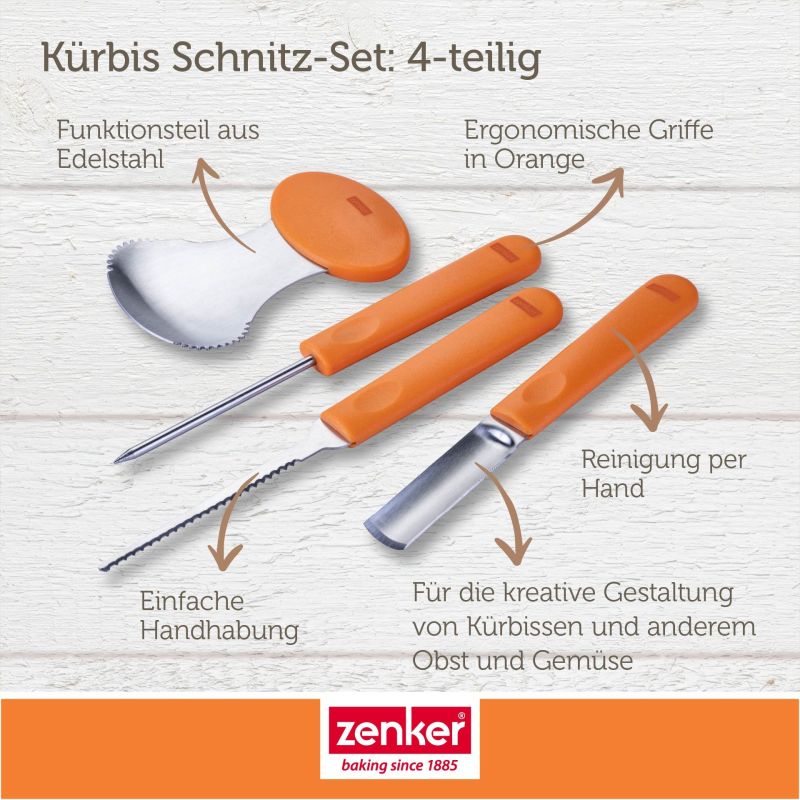 Kürbis Schnitz-Set – 4-teilig - Zenker