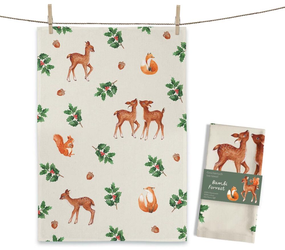Geschirrtuch Sweet Bambi Forest