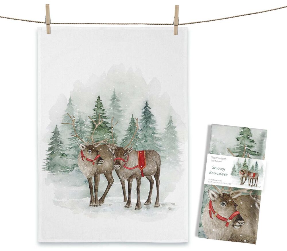 Geschirrtuch Snowy Reindeer