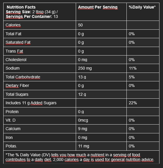 BBQ Sauce Honey  Barbecue - 440 gr.