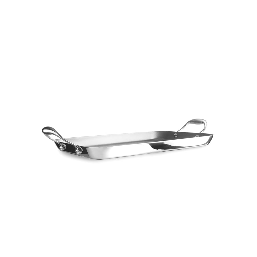Plancha Edelstahl Triply rechteckig 38x25x3 cm glatt