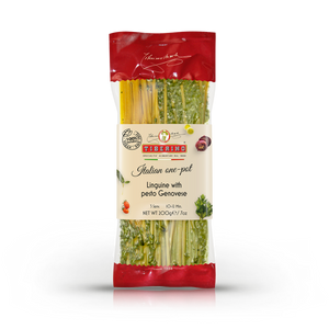 Linguine mit Basilikum-Pesto „Genovese“ kochfertige italienische Pasta - One Pot