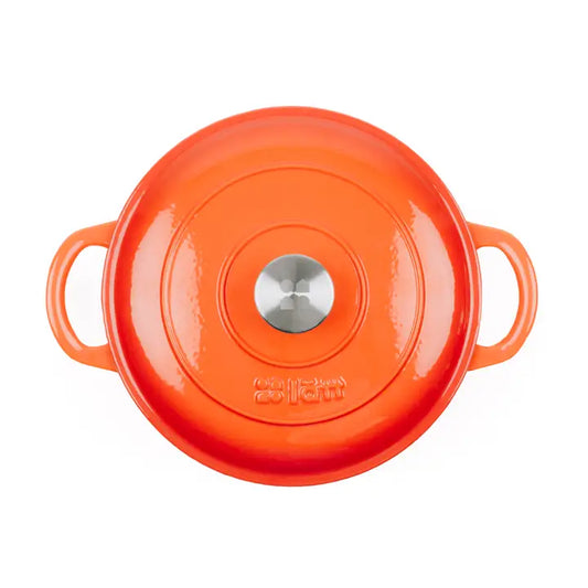 Bräter Gusseisen rund 23 cm 4,0l. ofenrot