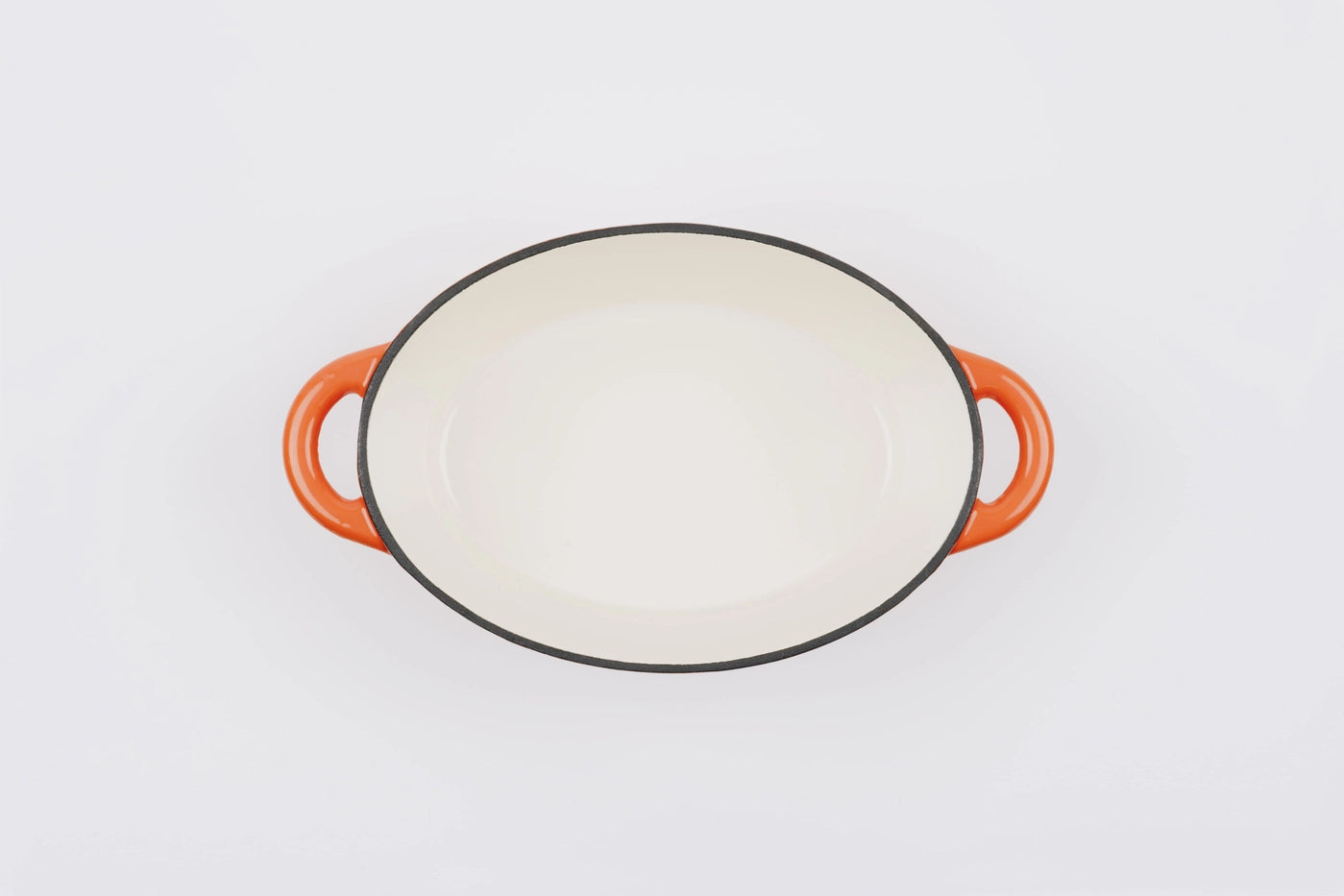 Bräter Gusseisen oval 29 x 21 cm 3,85 L in ofenrot