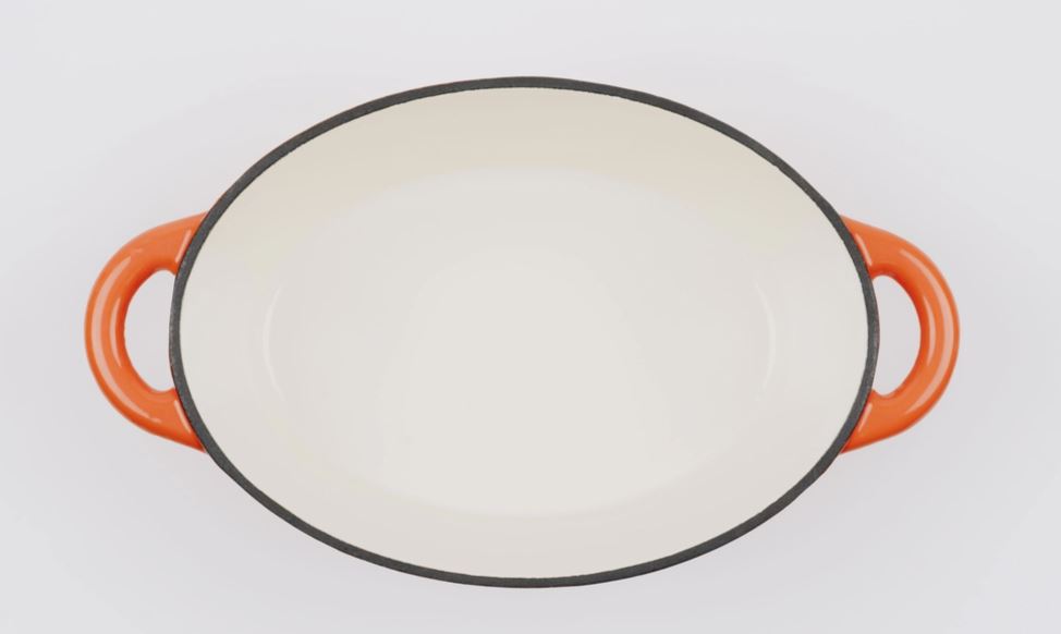 Bräter Gusseisen oval 29 x 21 cm 3,85 L in kirschrot