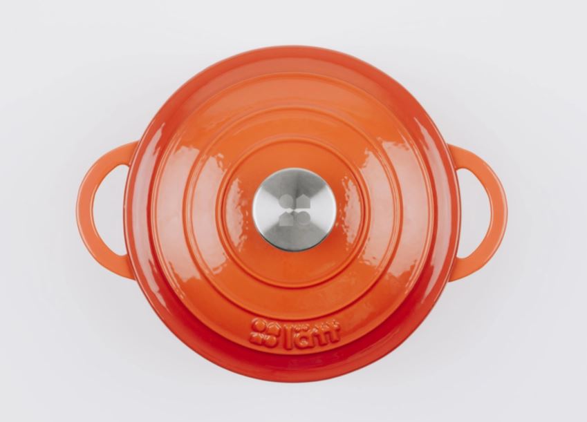 Bräter Gusseisen rund 26 cm 4,8 l. kirschrot
