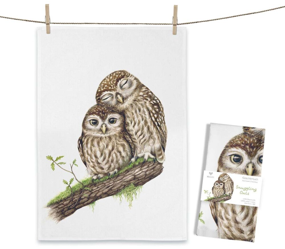 Geschirrtuch Snuggling Owls