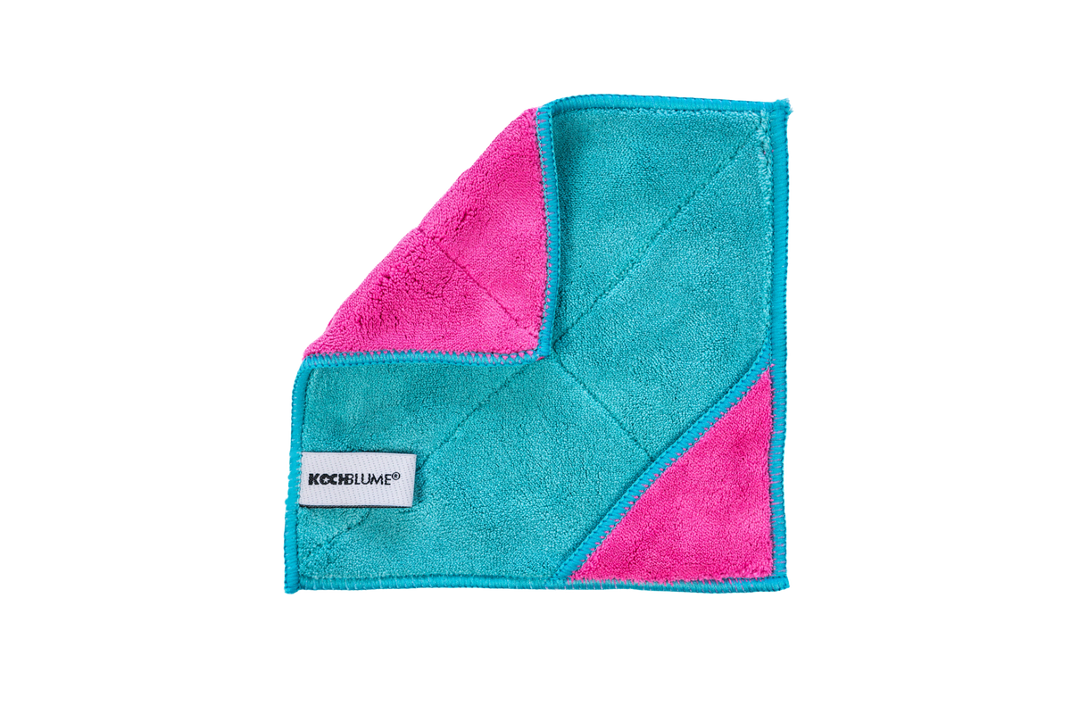 Microfasertuch türkis/pink 18x18 cm