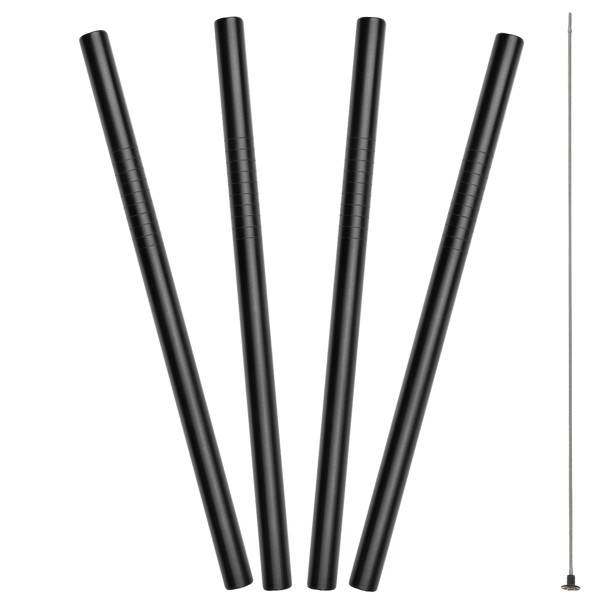 LURCH Trinkhalme gerade 15cm 4er Set, Edelstahl