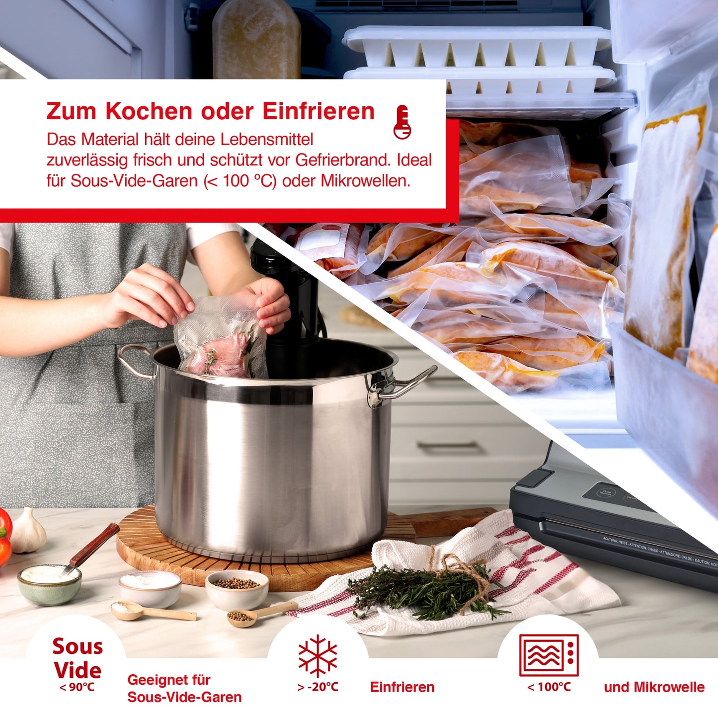 Vakuumierbeutel 50 Beutel 20x30 cm transparent