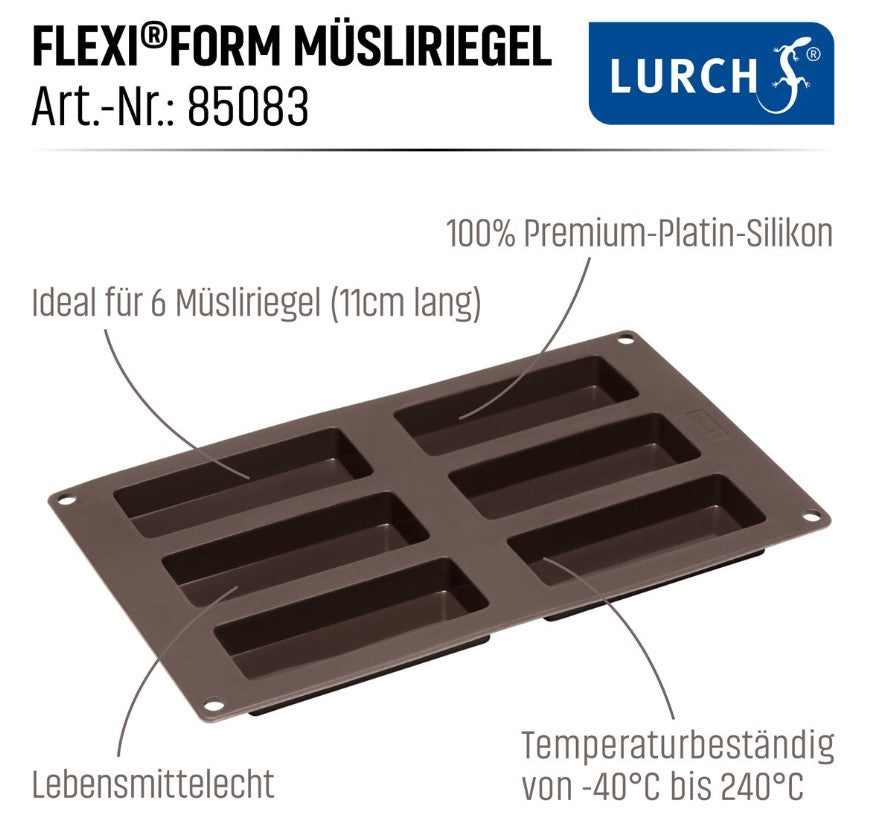 Müsliriegelform 6-fach 30x17,5cm - Backform für Müsliriegel und Snacks