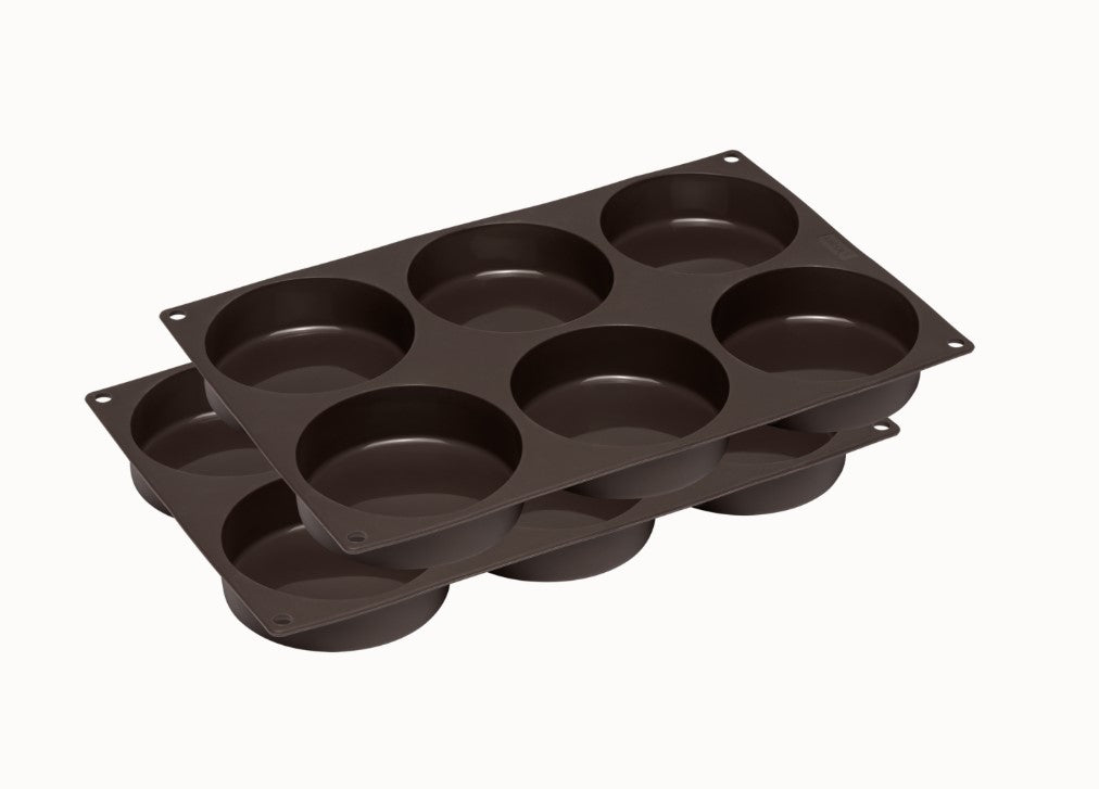 BurgerBun-Backform 2er Set Ø10cm - für 12 große Burgerbrötchen Silikon