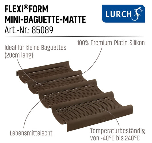 Silikon-Mini-Baguetteform 4-fach 32,5x20,5cm - für kleine Baguettes