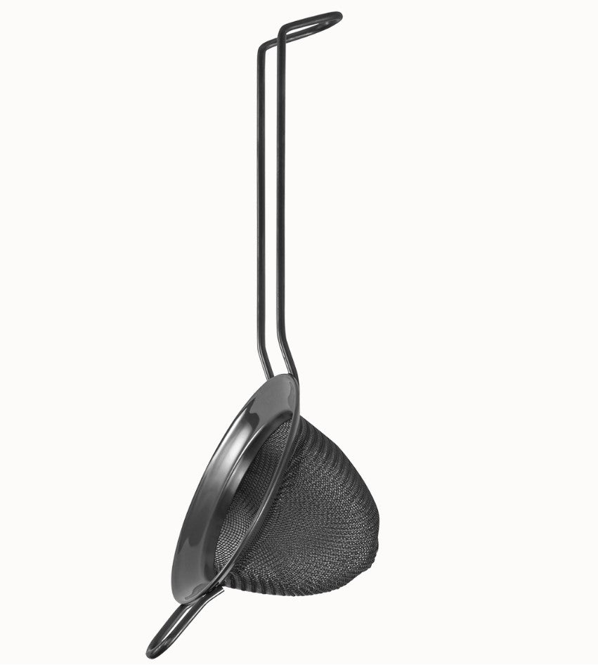 Barsieb fein Ø 8cm smokey grey mit Griff
