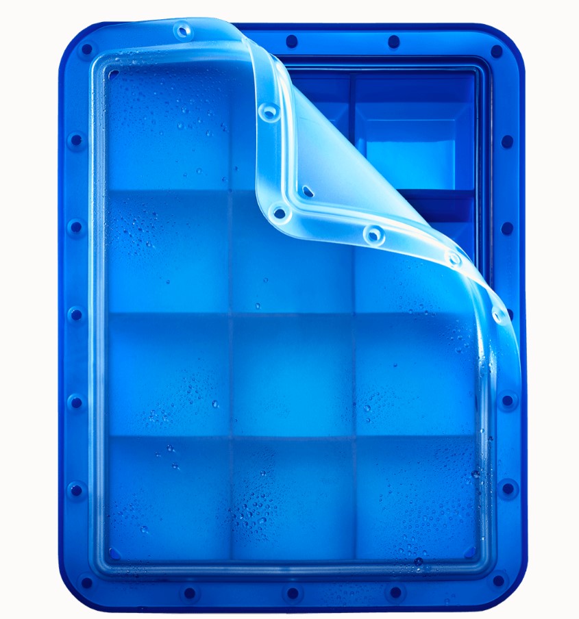 Eisformer Arctic Würfel 5cm blau mit transparentem Deckel