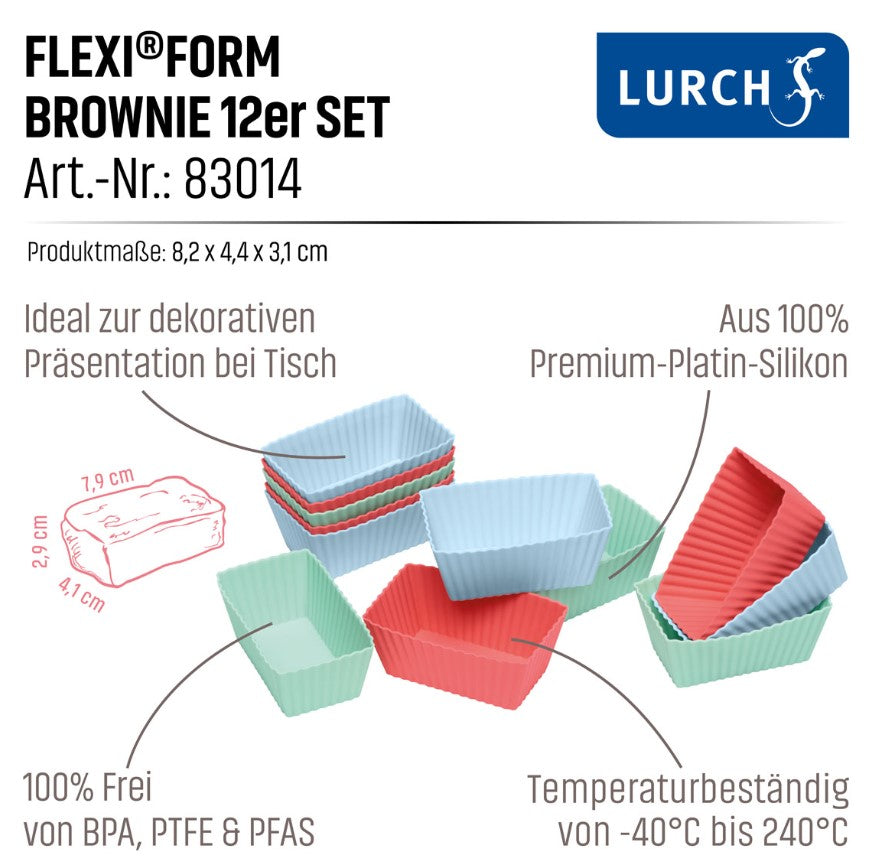 Flexiform 12er Set Silikon Pastel Mix - Brownie