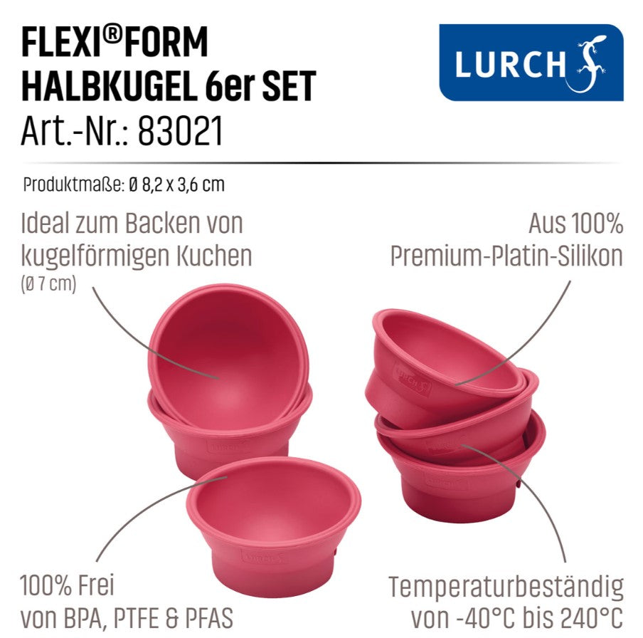 Flexiform Halbkugel Mini 6tlg Backformen