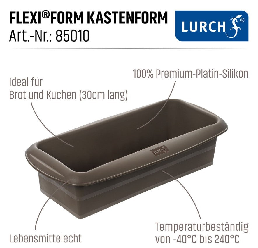 Silikon-Kastenform 30x11,5x7cm - Backform für Brot und Kuchen