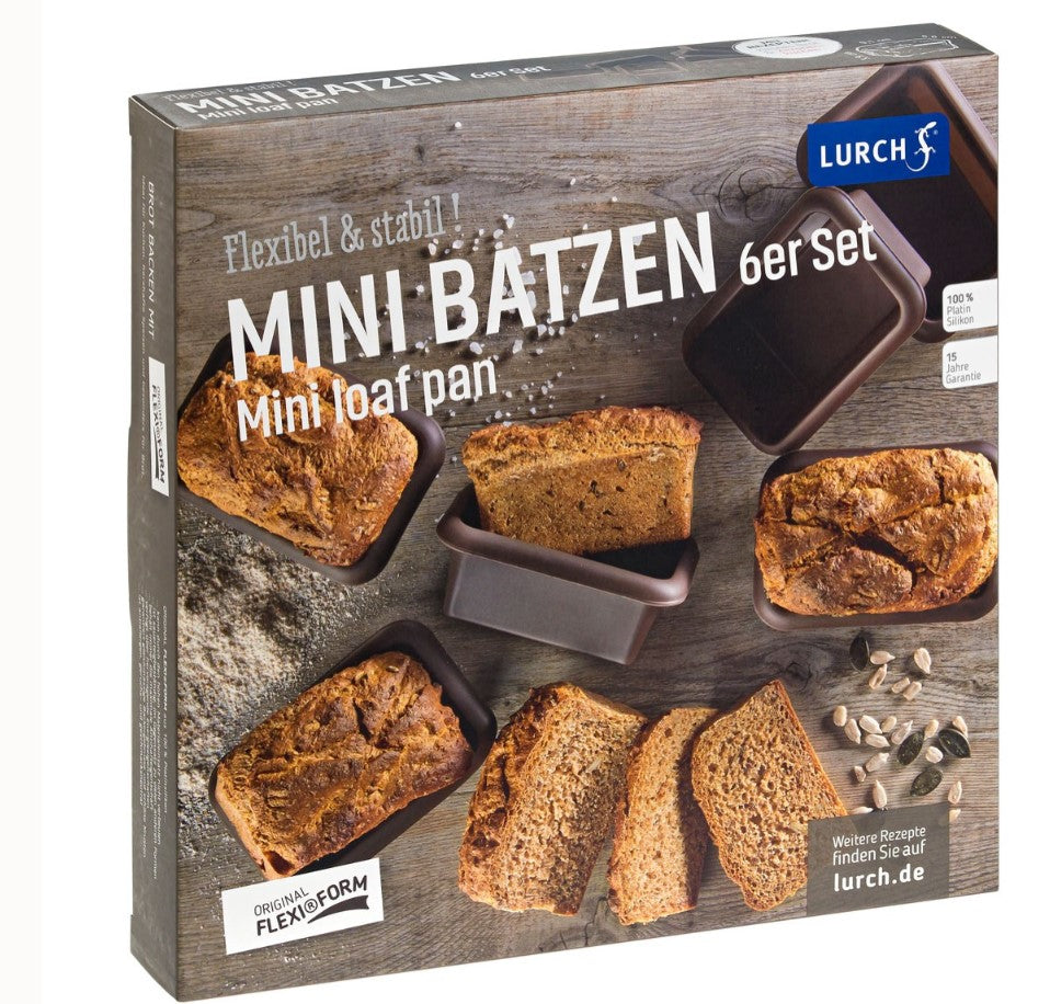 Silikon Mini-Batzen-Backform 6er Set - für kleine Brote und Kuchen