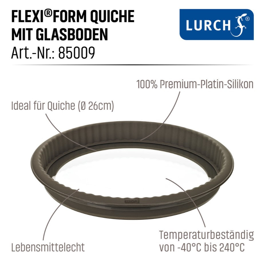 FlexiForm Quiche 26cm mit Glasboden braun