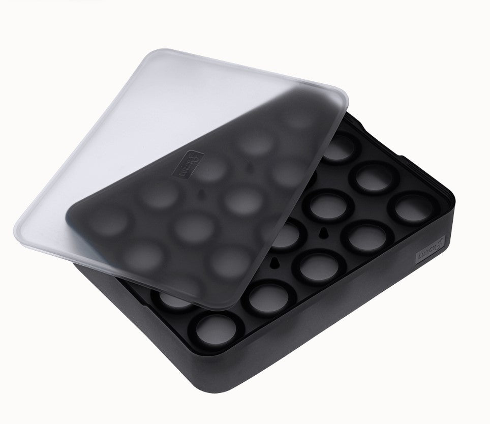 ICE FORMER Kugel Ø3cm schwarz transparent Eiswürfelform mit Deckel