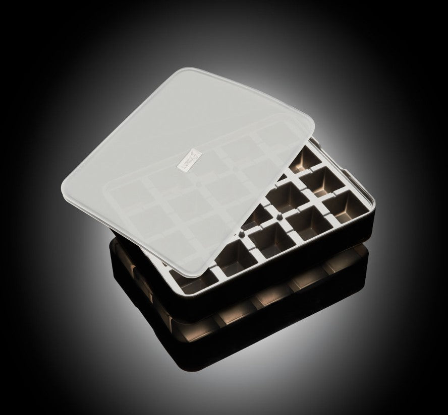 ICE FORMER Würfel 3cm schwarz transparent Eiswürfelform mit Deckel