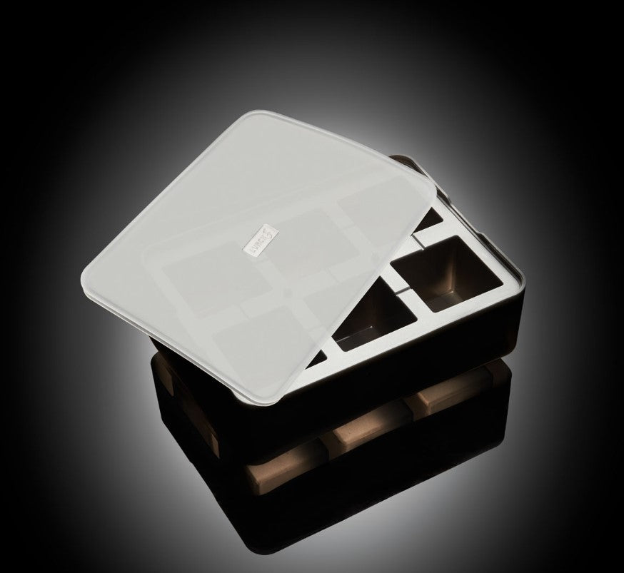 ICE FORMER Würfel 5cm schwarz transparent Eiswürfelform mit Deckel