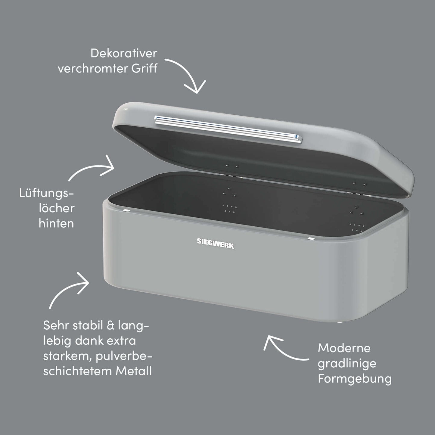 Brotkasten PANOVA Shadow rock - grau