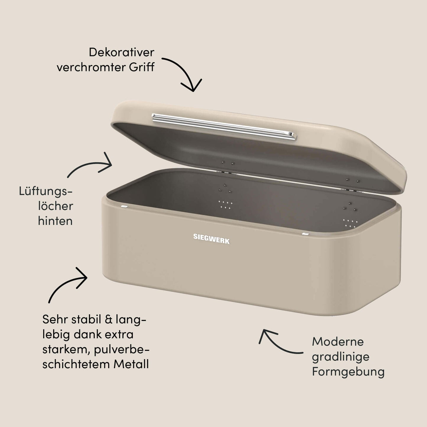 Brotkasten PANOVA Sand beach -beige