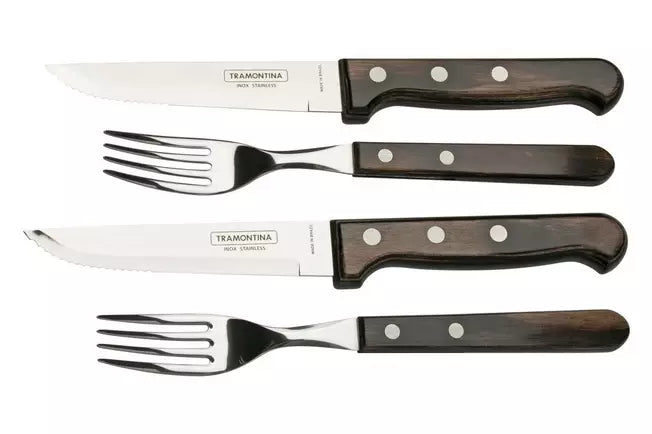 Steakmesserset Gaucho Churrasco 2 Messer & 2 Gabeln